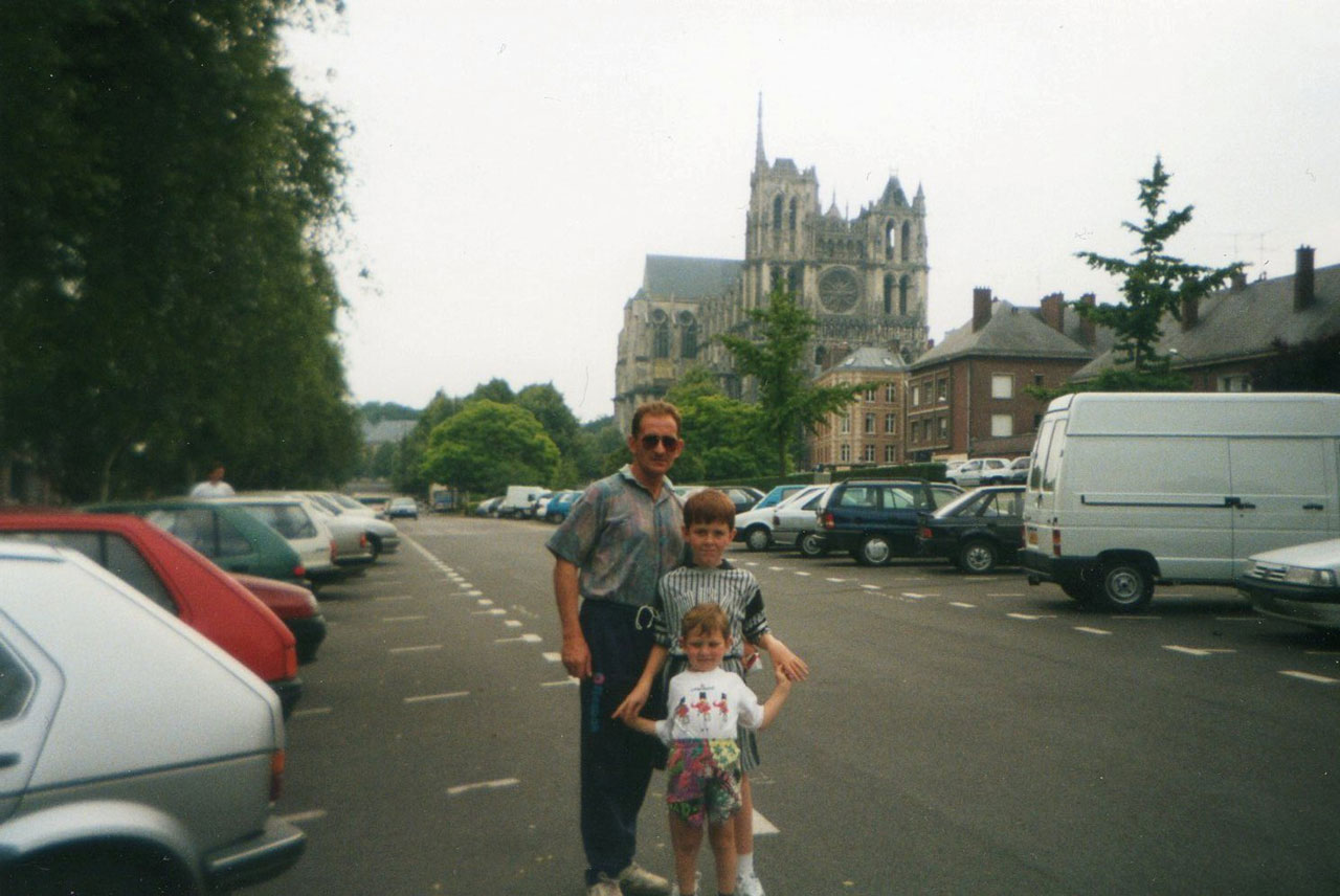 Fashion crimes in a French car park, c.1993