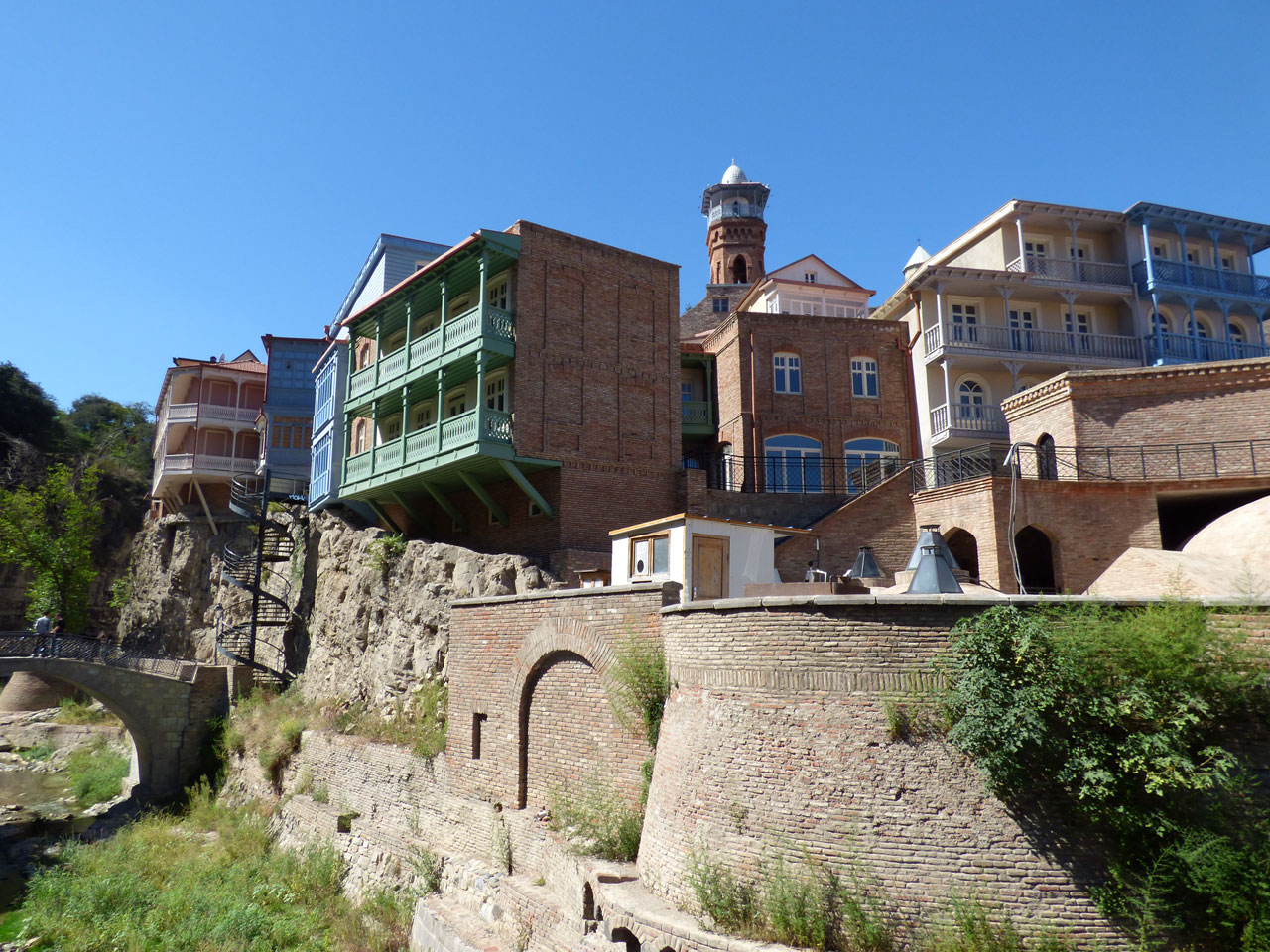 Balconies overlooking Abanotubani in Tbilisi, Georgia