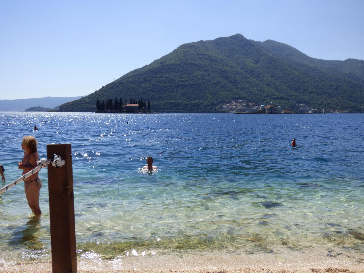 The beach at Perast, Montenegro