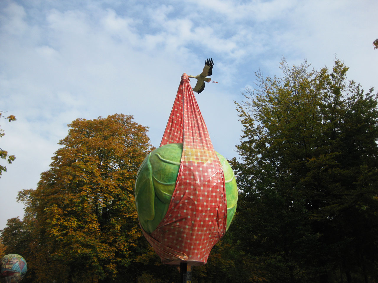 Brussels sprout sculpture, Parc de Bruxelles, Belgium