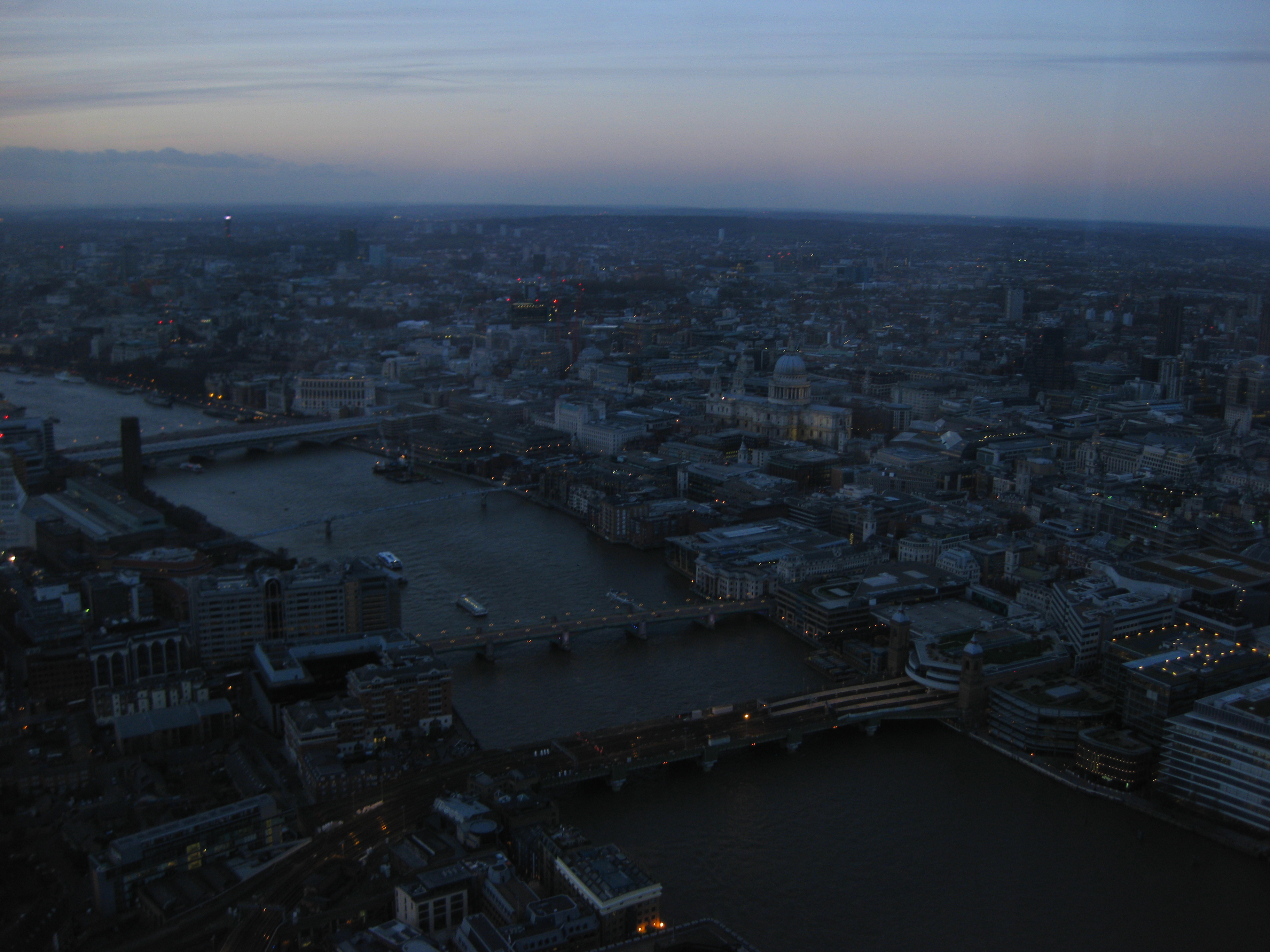 Central London at sunset