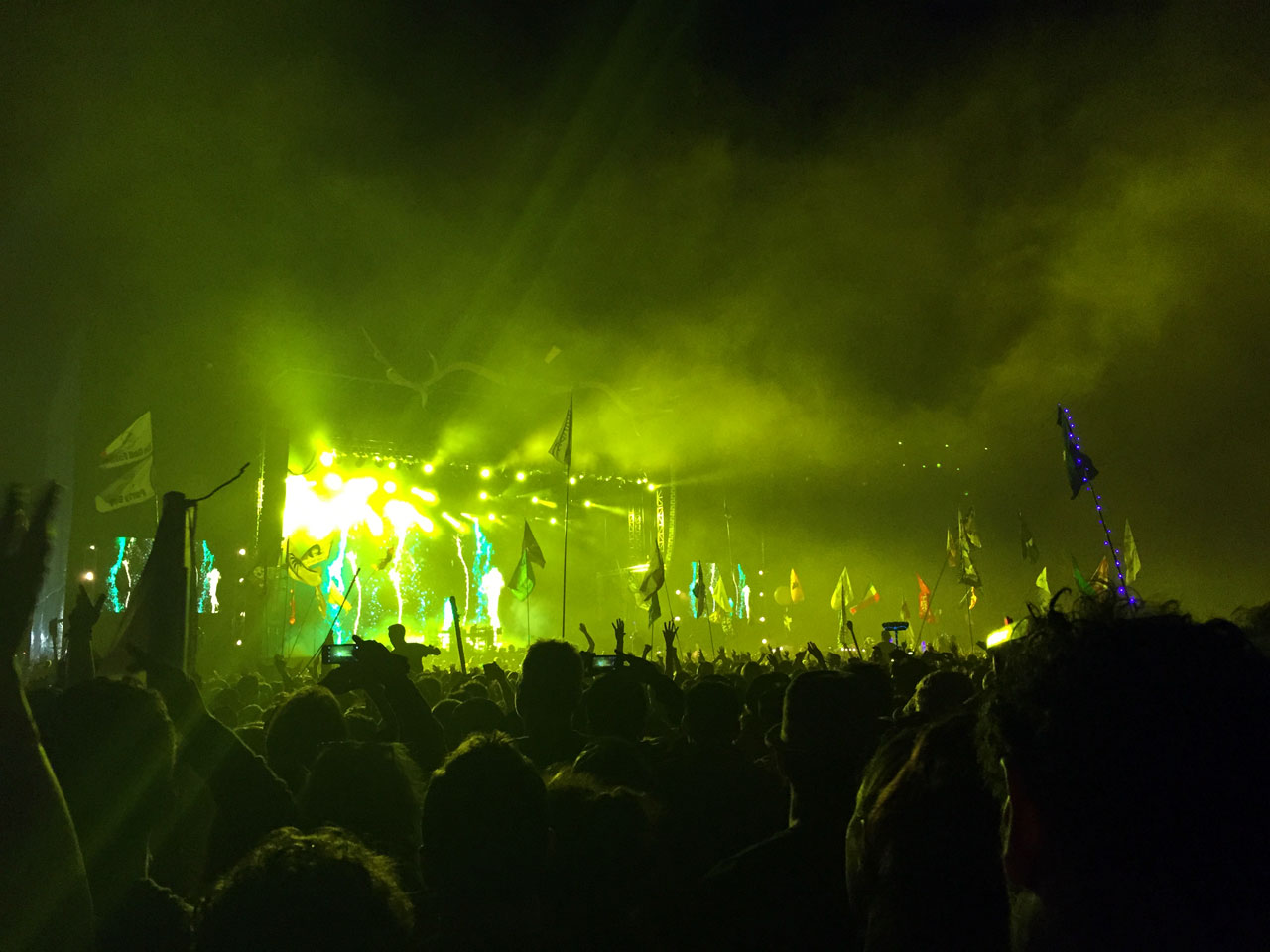 The Chemical Brothers lighting up the Other Stage, Glastonbury 2015