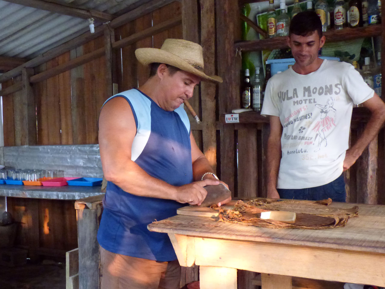 Cigar rolling demonstration in Viñales, Cuba