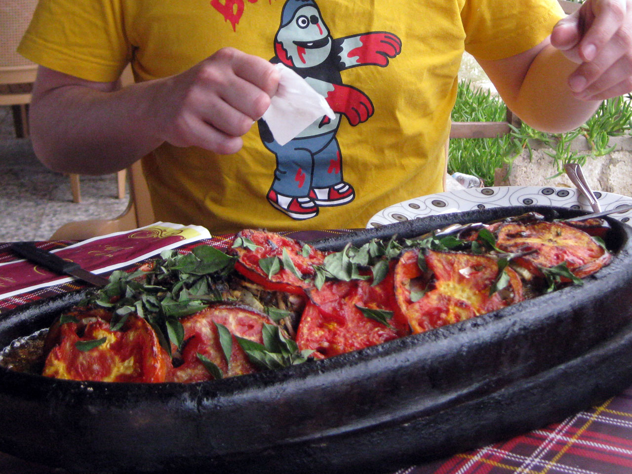 Baked grouper at a restaurant on the Karpaz Peninsula, Cyprus