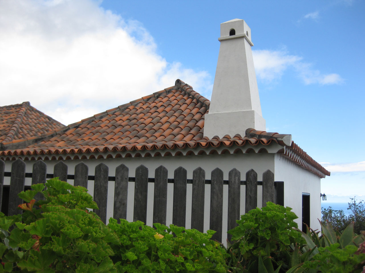 Typical La Palma house with an unusual chimney