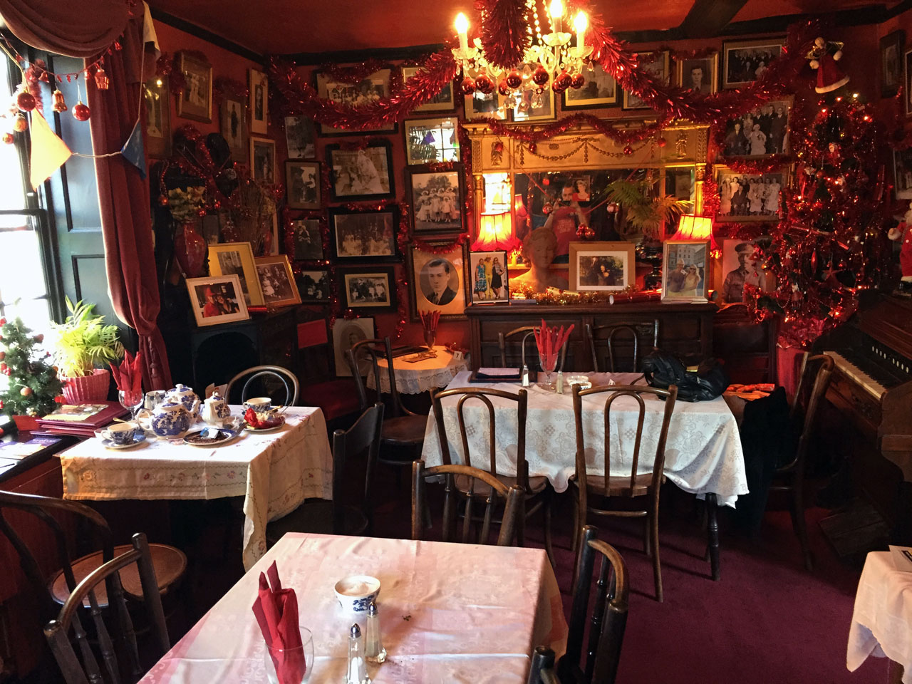 Upstairs at the Mad Hatter tea rooms, Margate, Kent