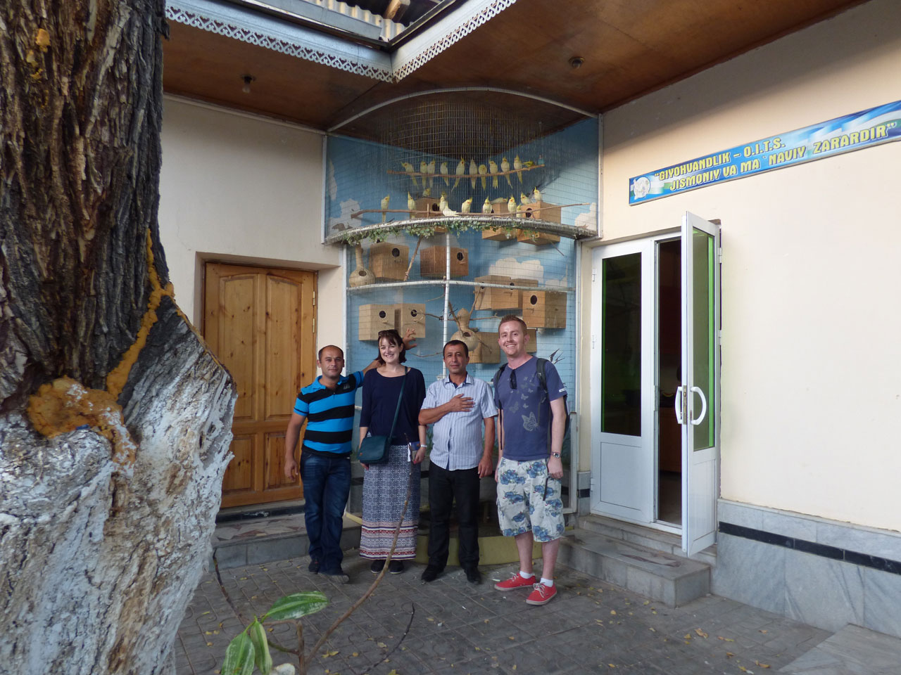 Posing with new friends in Samarkand, Uzbekistan