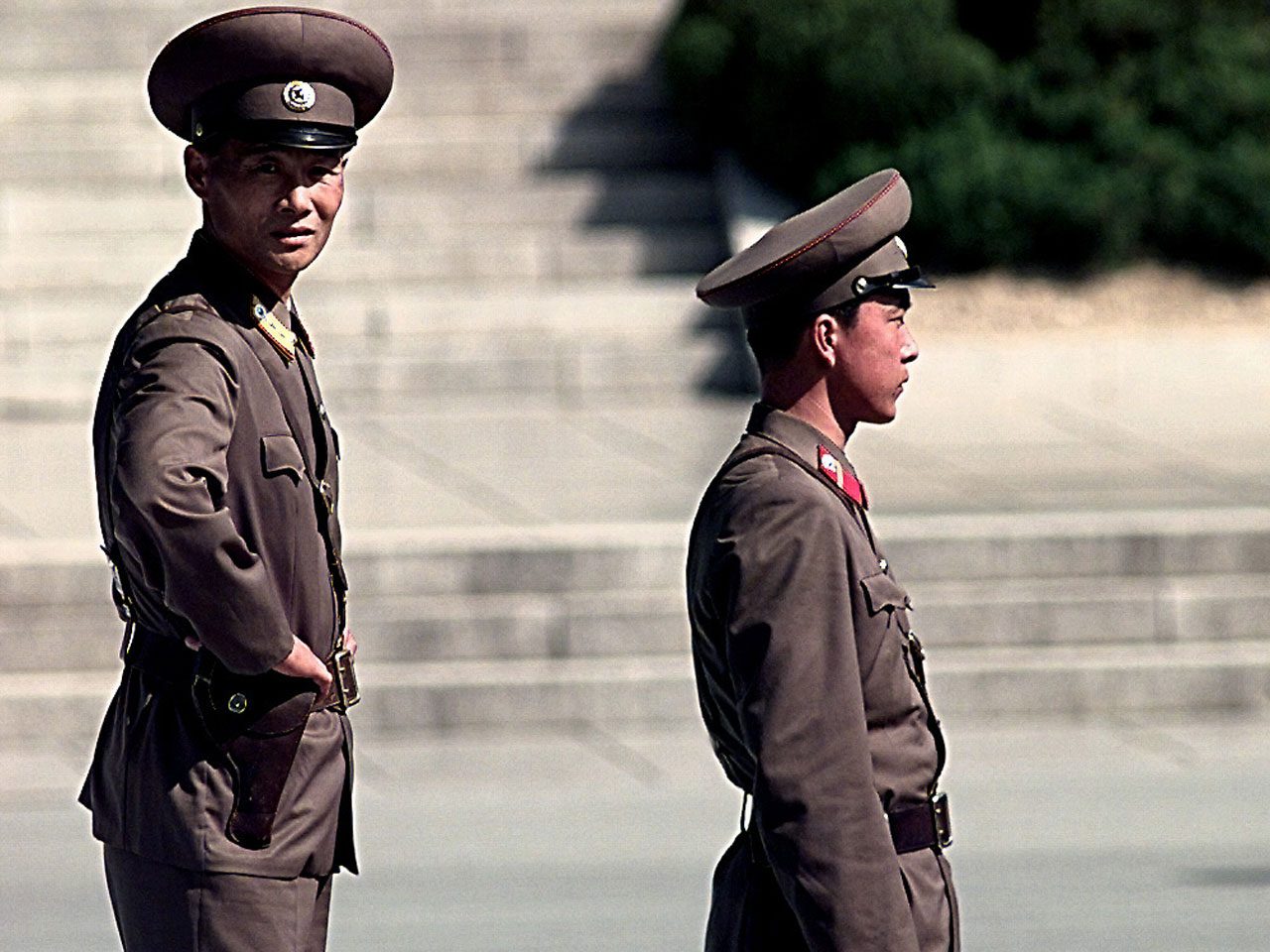 North Korean border guards - photo by Jeffrey Allen)