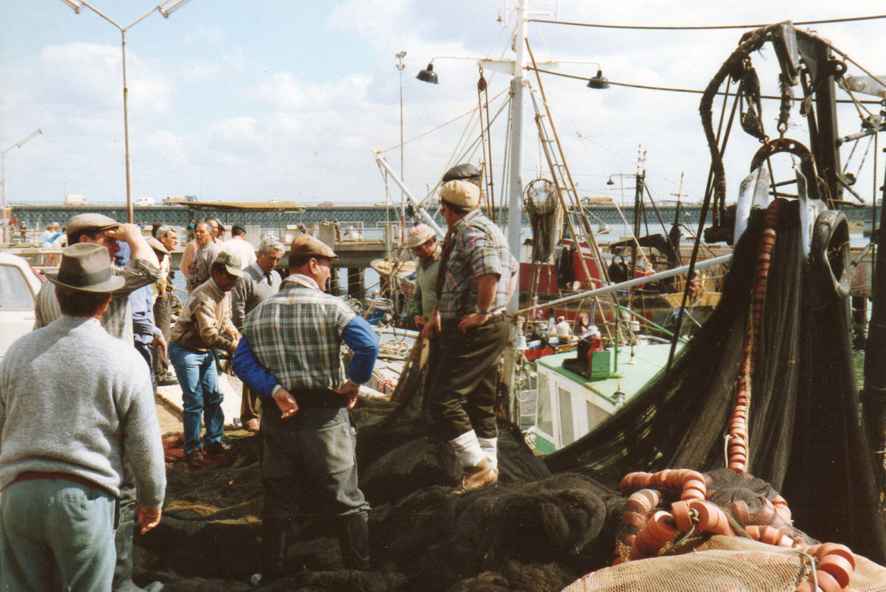 Portuguese fishermen, the Algarve, 1989