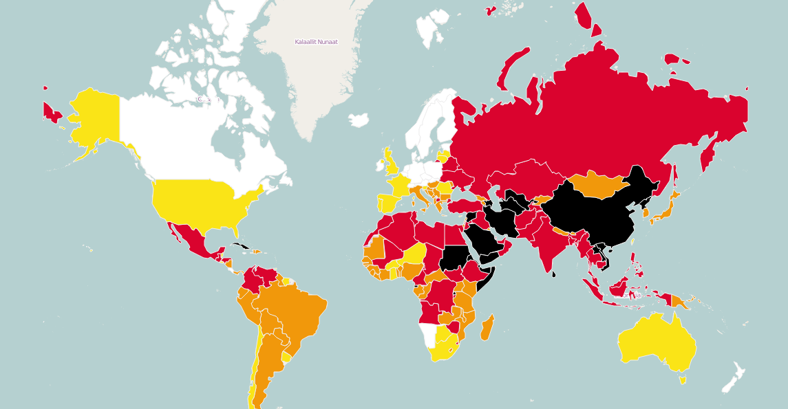 Press freedom world map