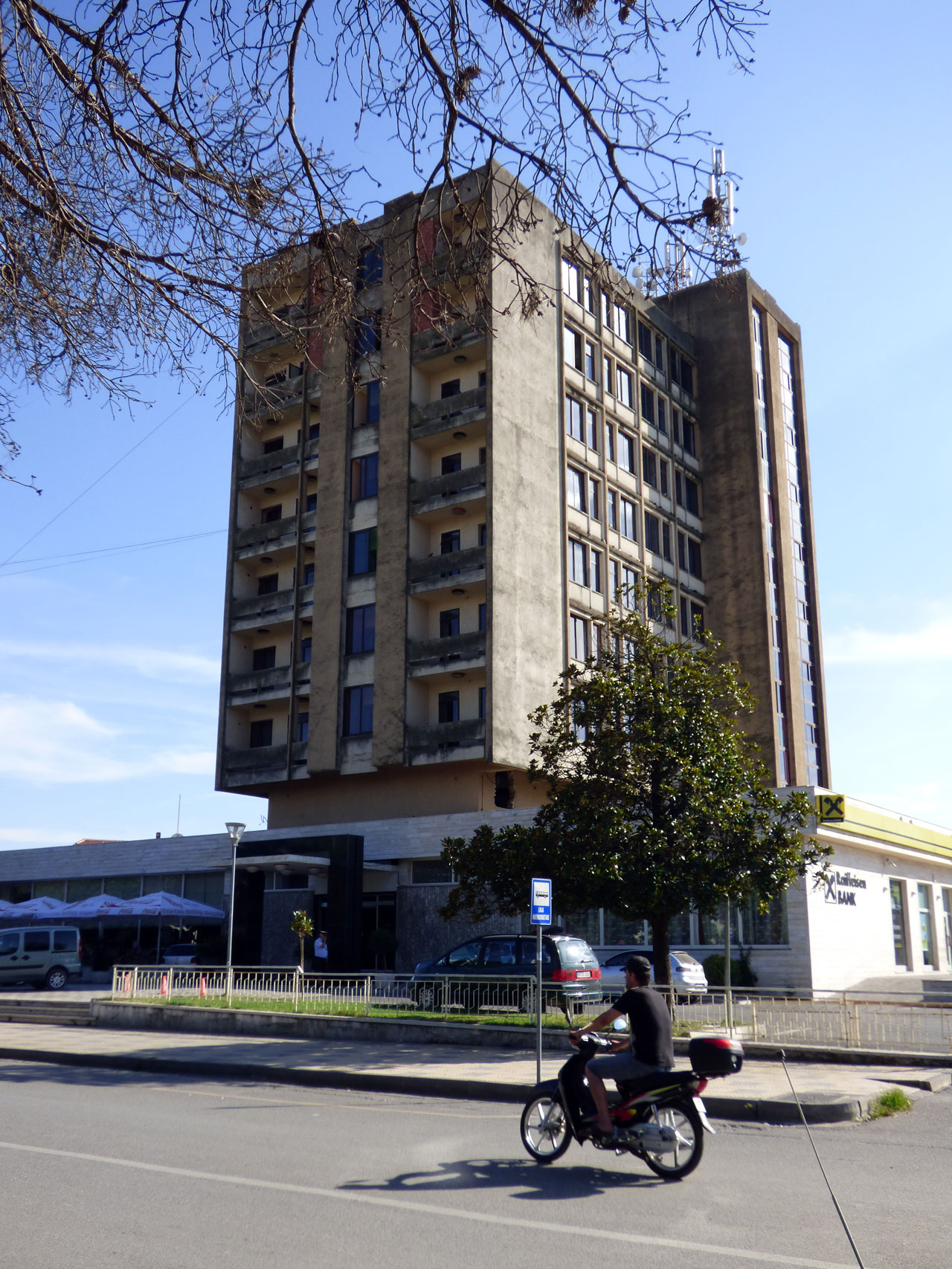 Tower block in Shkodër, Albania