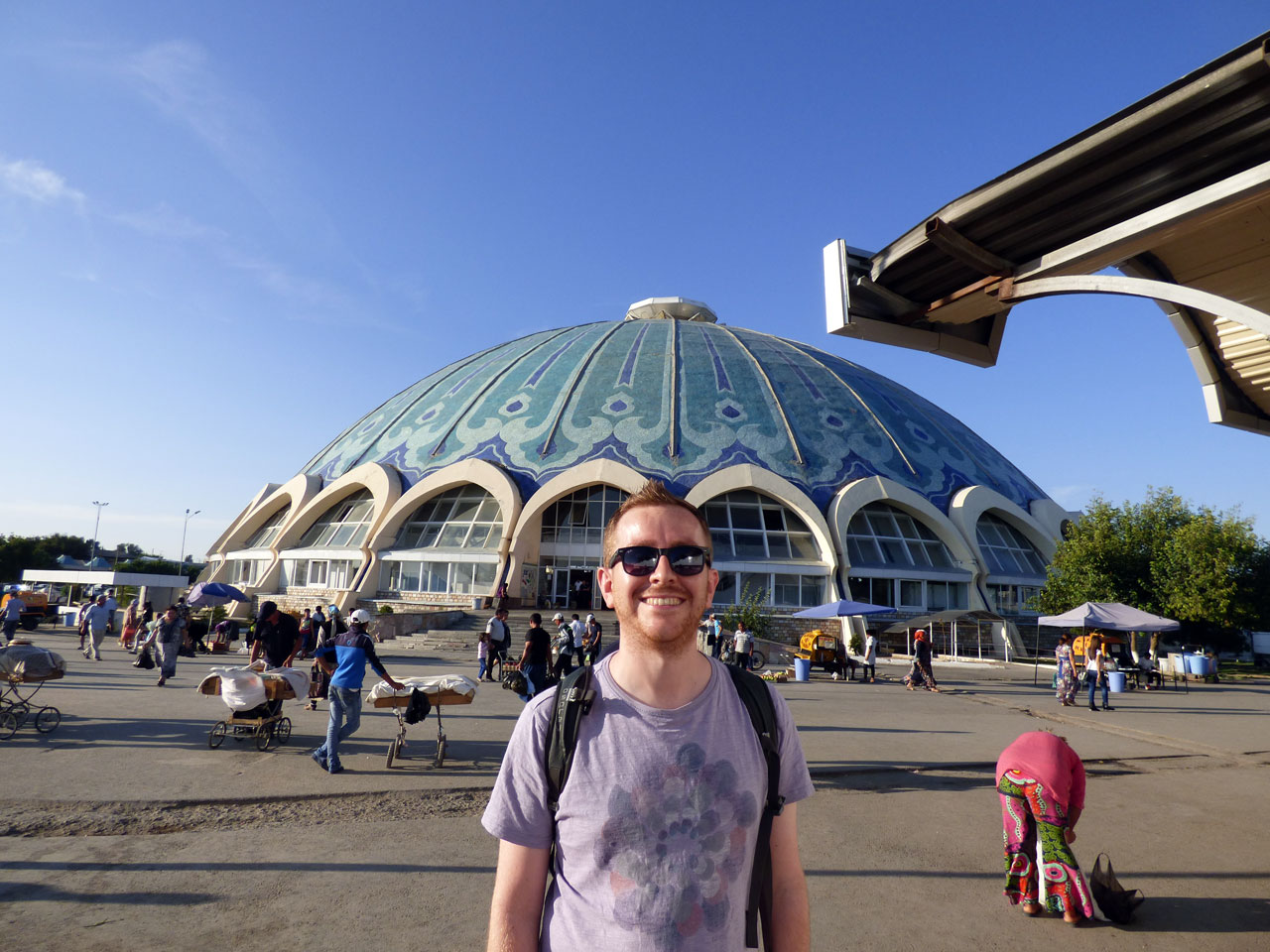 Me outside Chorsu Bazaar, Tashkent