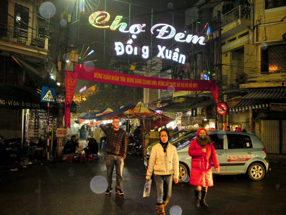 Wandering the streets of Hanoi's Old Quarter at night, Vietnam