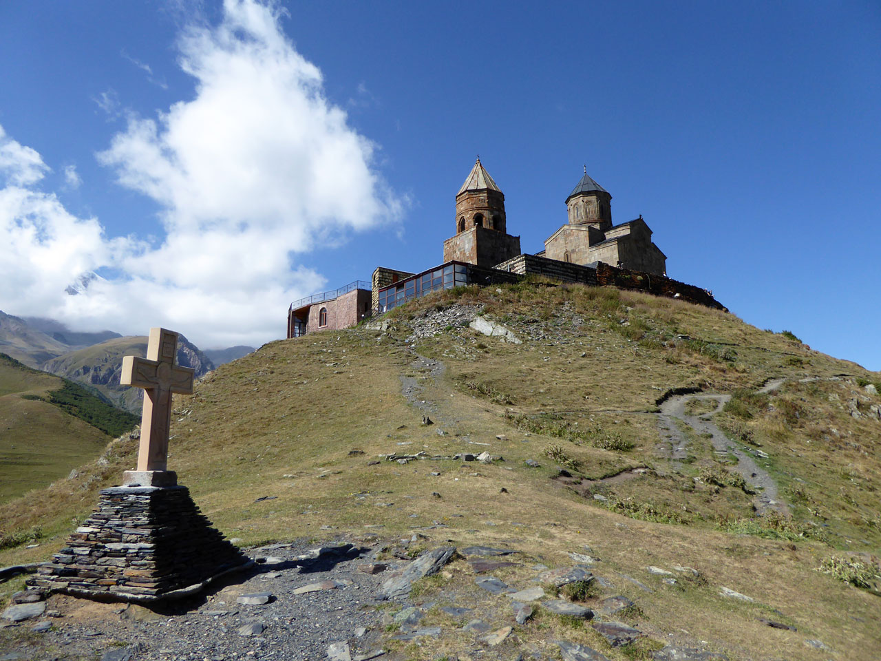 Tsminda Sameba church in Kazbegi, Georgia