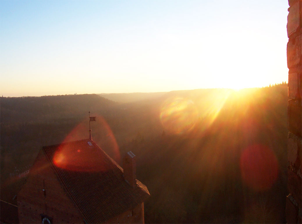 The view from Turaida castle at sunset, Gauja National Park, Latvia