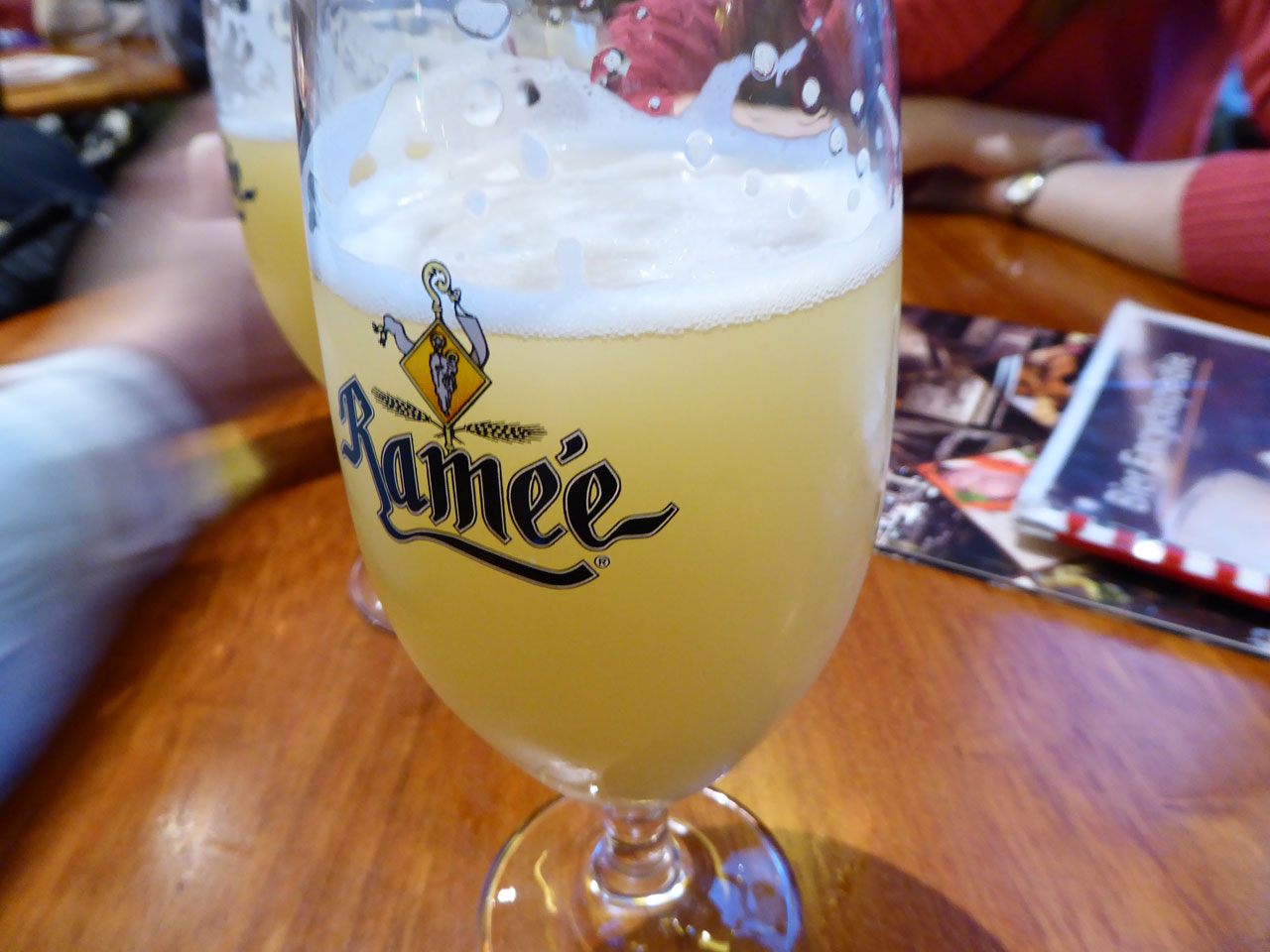 Drinking Belgian wheat beer at Bier Central, Antwerp