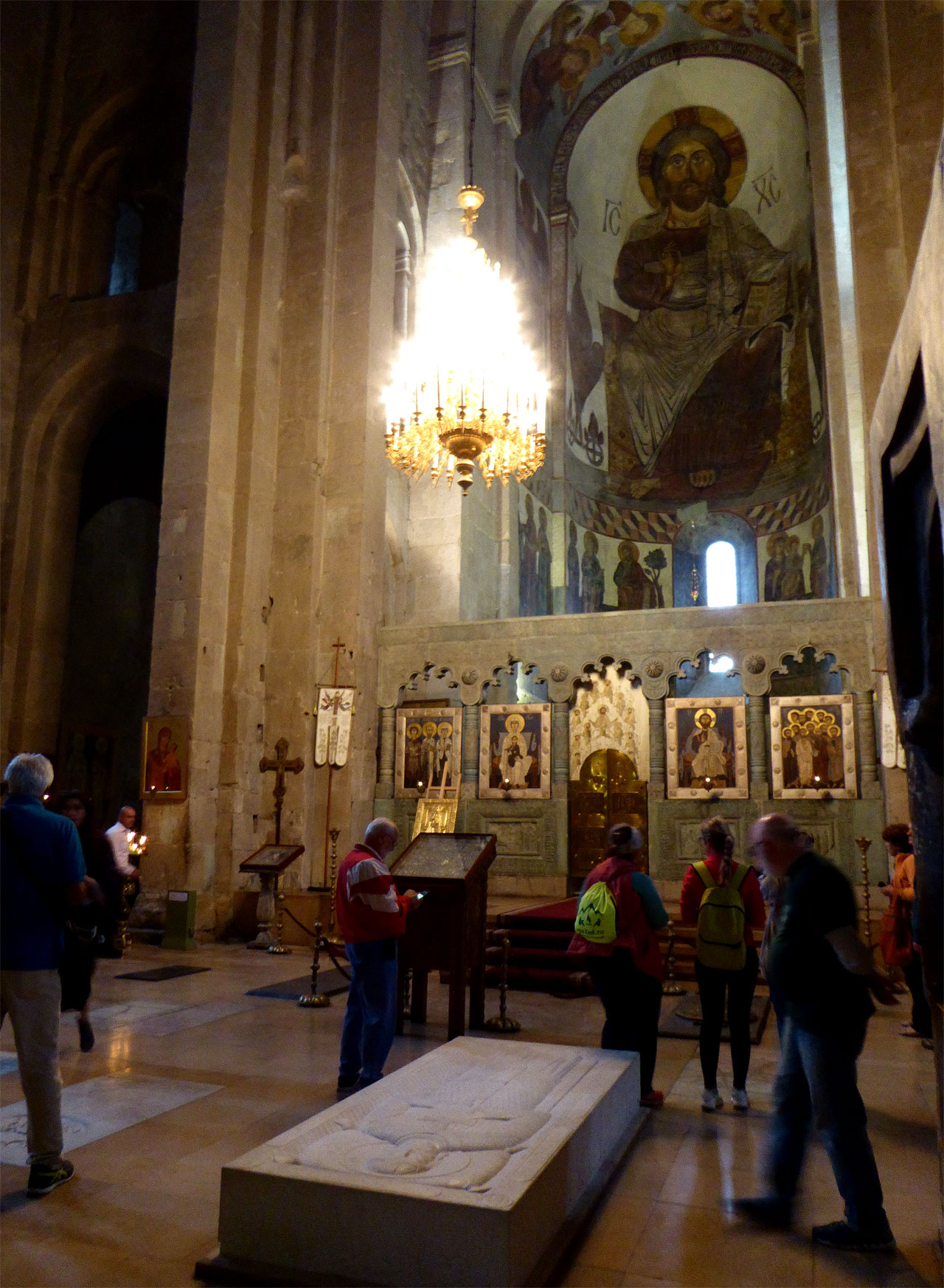 Inside Svetitskhoveli Cathedral in Mtskheta, Georgia