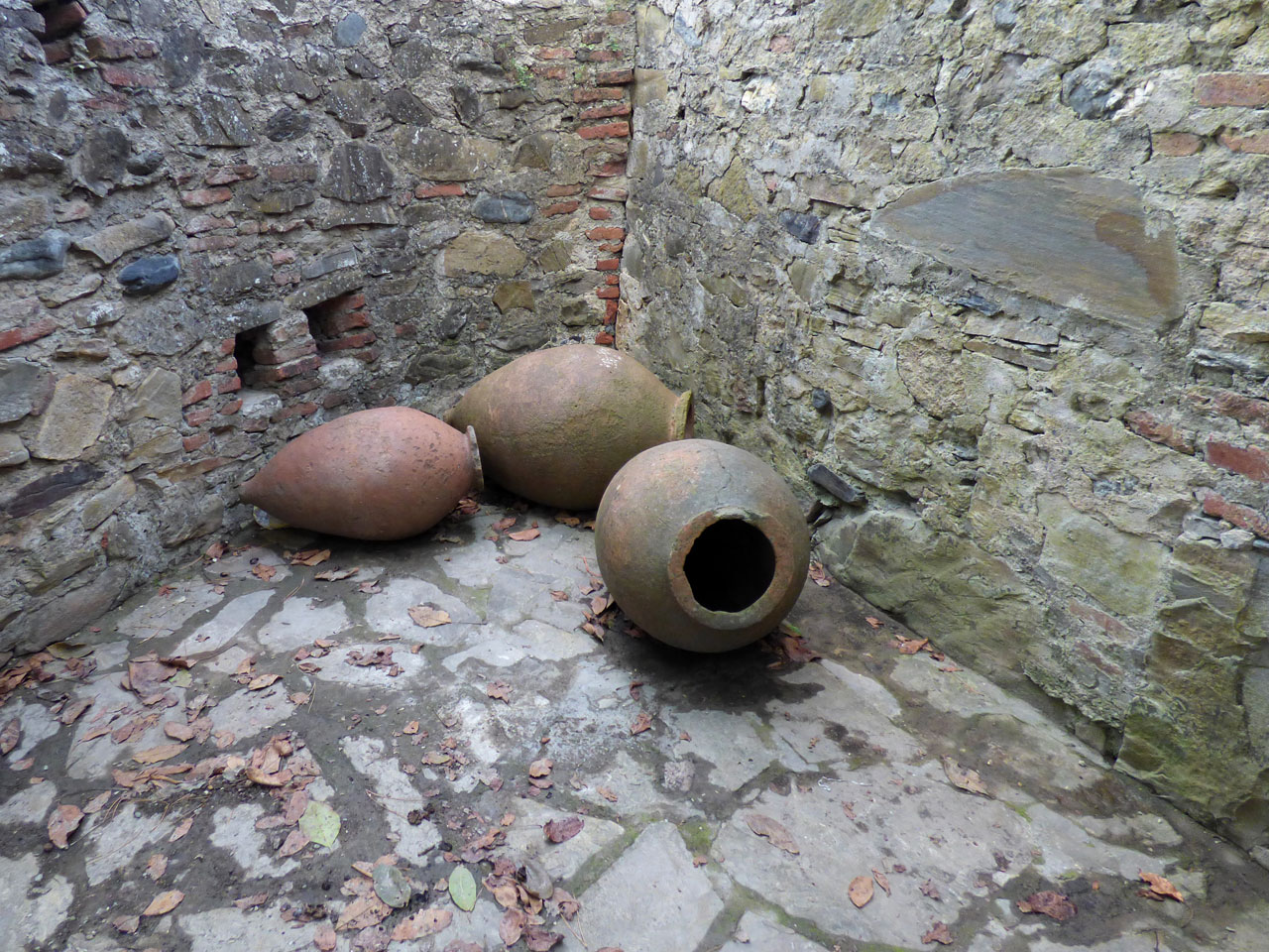 Qvevri jars at Gremi Monastery, Georgia