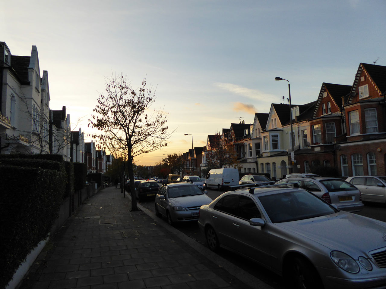 Sunset over Ritherdon Road in Balham, London