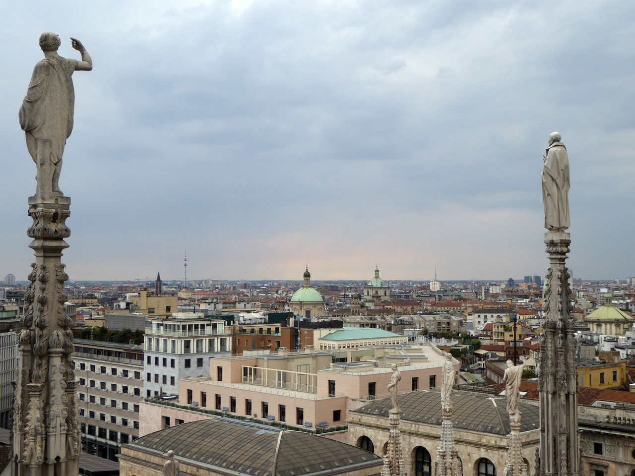 View of Milan from the roof of the Duomo