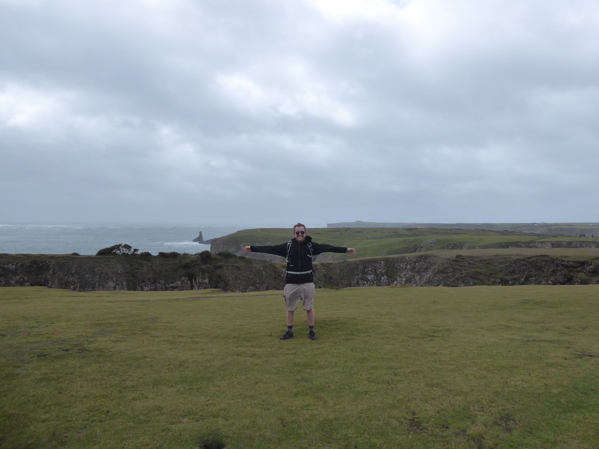 Tom on the clifftop path at Stackpole